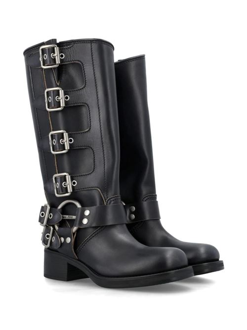 Black calf leather boot Miu Miu | 5W792DF-A0503F33F0002